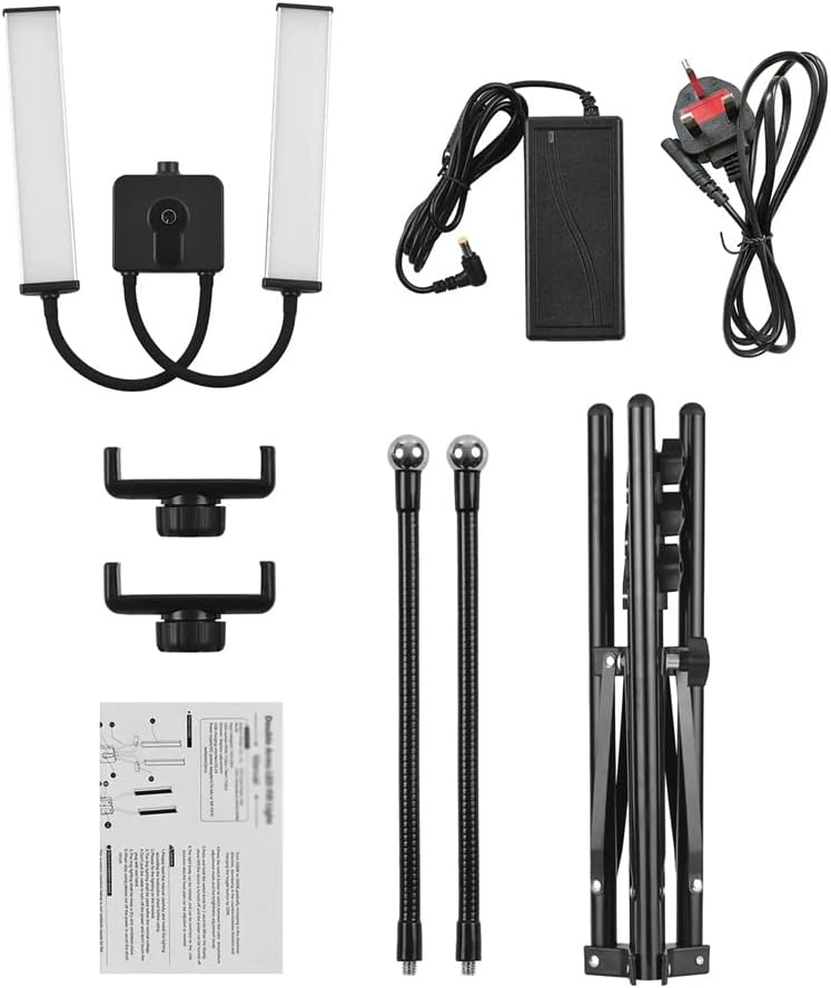 Flexible arm LED Video lamp Photography Fill 3200K-5600K dimmable with 1.6m Holder for Live Streaming