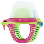 Teetherpop Fillable Silicone Teether for Babies (2-Pack) - Breastmilk Popsicle Molds for Teething w/Spill-Proof Sippy Slits - Freezable Baby Teethers for Liquids & Pures (PinkLemon/LimonTeal)