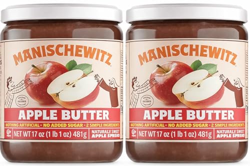 Manischewitz Apple Butter, 17oz (2 Pack) | Smooth & Sweet Spread, Great for Sauces & Glazes, No Sugar Added