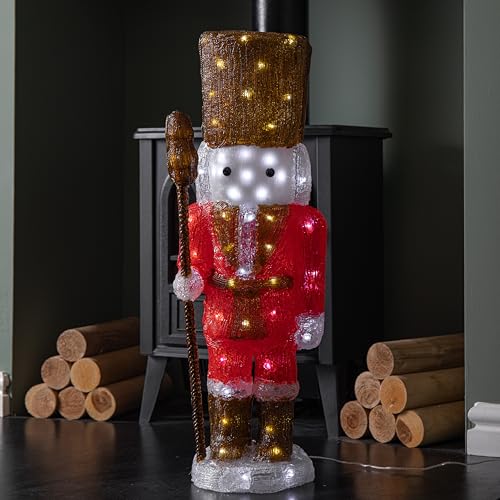 65cm Light up Acrylic Christmas Nutcracker Decoration with 80 White LEDs