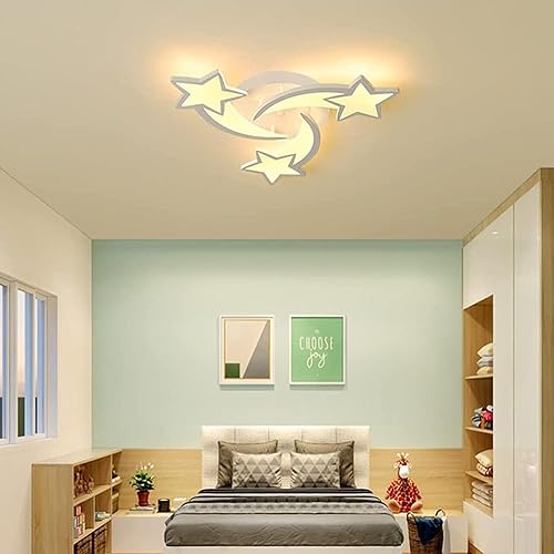 Miniatura 5 de Becailyer Lámpara LED de techo de flores, lámpara de techo moderna de 3 pétalos, lámpara de techo acrílica regulable para cocina, dormitorio, sala