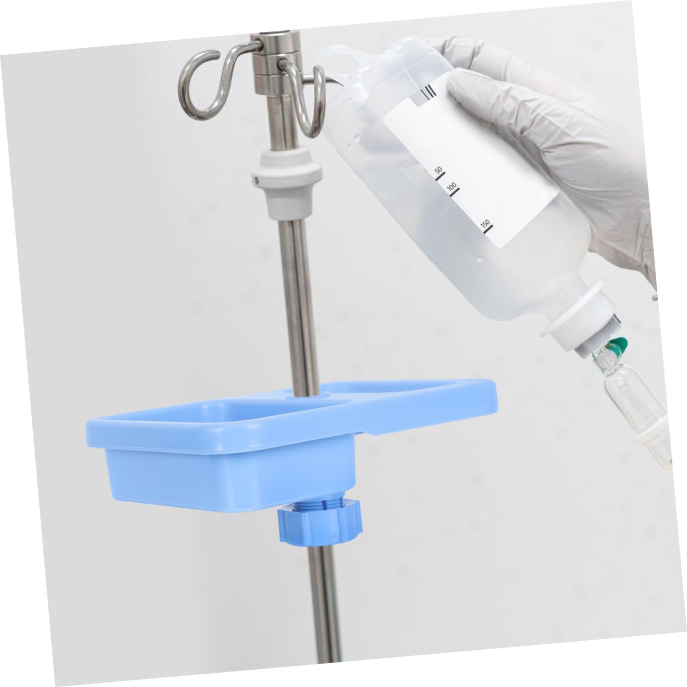 Adjustable Pole Clamp Tray Iv Stand Holder Infusion Stand Storage Plate