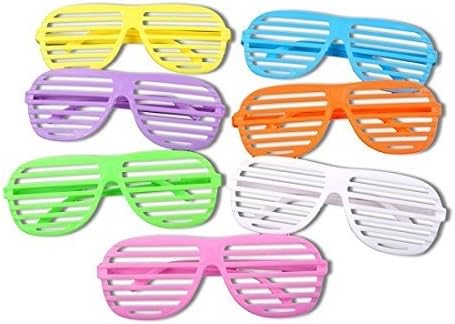 Schramm Onlinehandel s/o 6-Pack Fun Colourful 6 Colours Party Glasses Multi-Coloured Grill Glasses Fun Glasses Party Glasses Atzenbrille Atzen Style Glasses Party Glasses (0426)