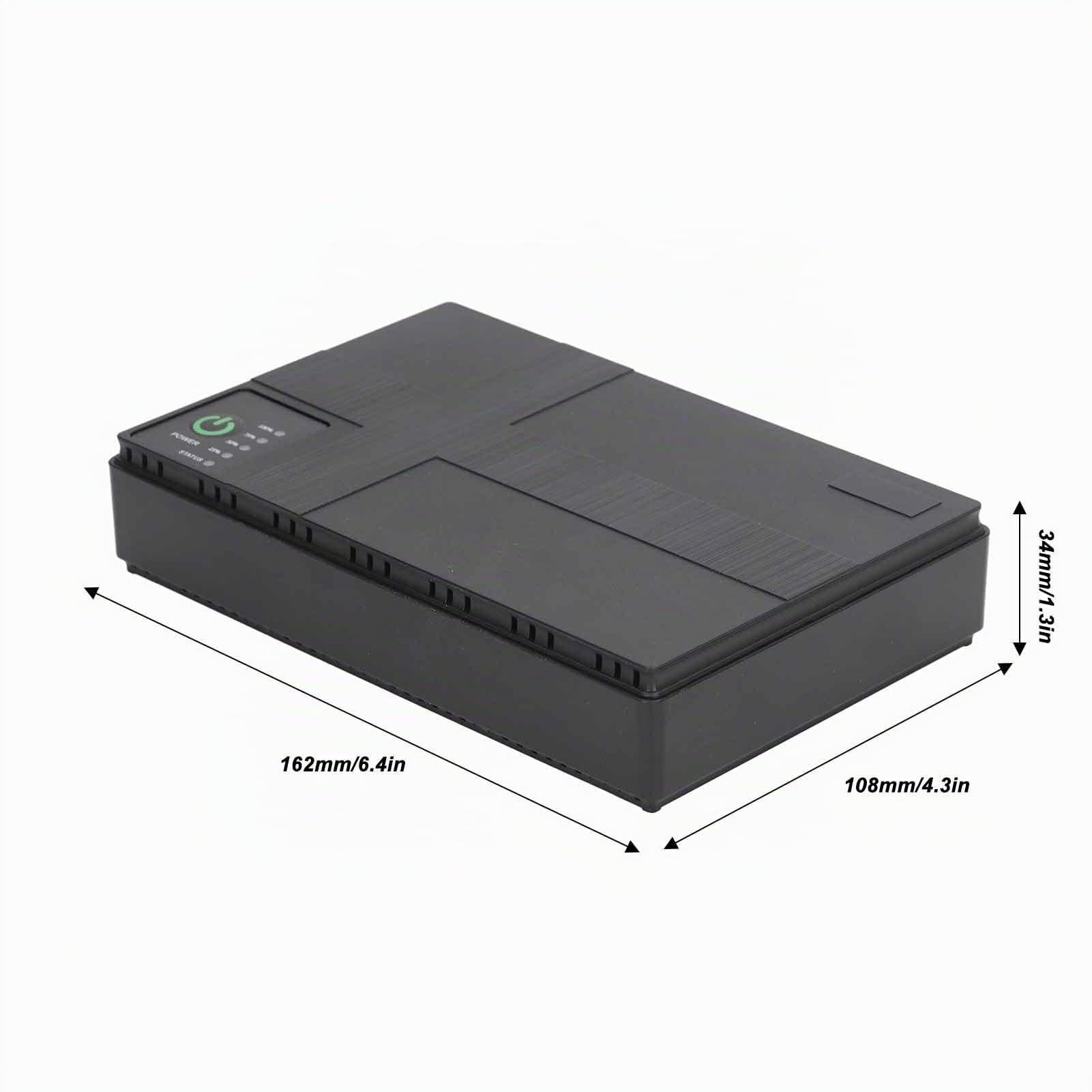 10400mAh doble entrada UPS batería de respaldo Mini Banco de energía para Router Modem Cámara de seguridad 5V 9V 12V 2A, POE 15V 24V 1A Salida, para grabadora de huellas dactilares, DSL y más