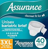 Generic .Assurance Unisex Maximum Incontinence Briefs with Tabs, Bariatric 40 Count. (Pack of 1)