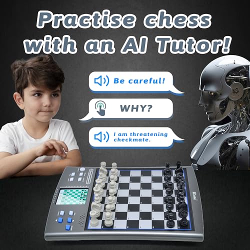Set de ajedrez electrónico iCore con voz y 40 juegos miniatura 2