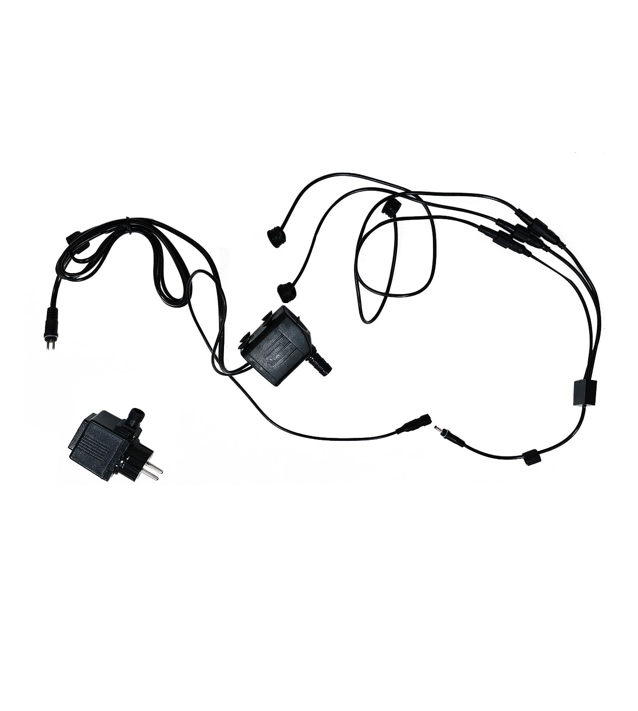 Fontaine de jardin avec éclairage LED, env. 34,5 x 34,5 x 100,5 cm, fontaine de jardin avec revêtement extérieur en pierre artificielle, fontaine d’intérieur, jeu d’eau pour jardin et terrasse