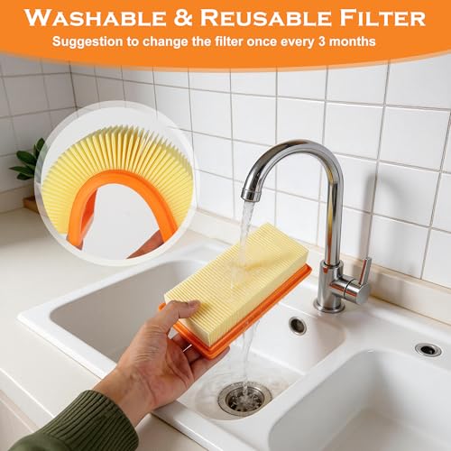 YeeQo 3 filtres plats plissés KFI 7420, pour dépoussiéreurs et aspirateurs à sec Kärcher AD 2, AD 2 Battery, AD 4 Premium, AD 3, AD 3 Premium, AD 3.000, AD 3.200, Remplacer le filtre, réf. 6.415-953.0 – vue 6