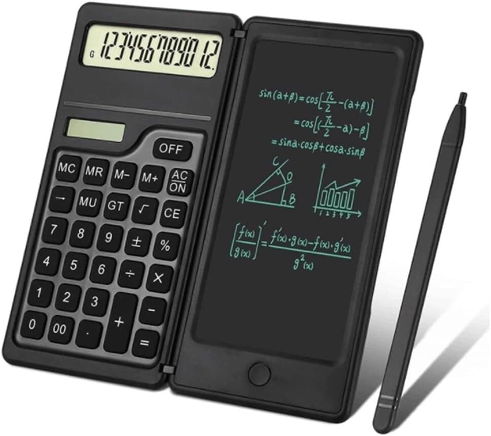 Calcolatrice da Tavolo, Calcolatrici Calcolatrici da Tavolo con Funzione Standard a 12 cifre con tavoletta da Scrittura Solare e Doppia Alimentazione a Batteria