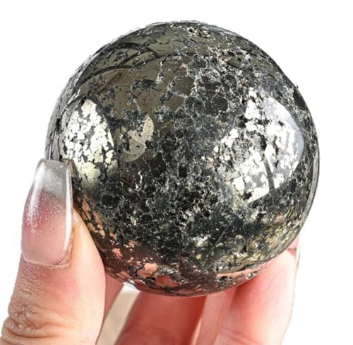 Sphère de pyrite dorée et quartz véritable accessoire chic de créateur