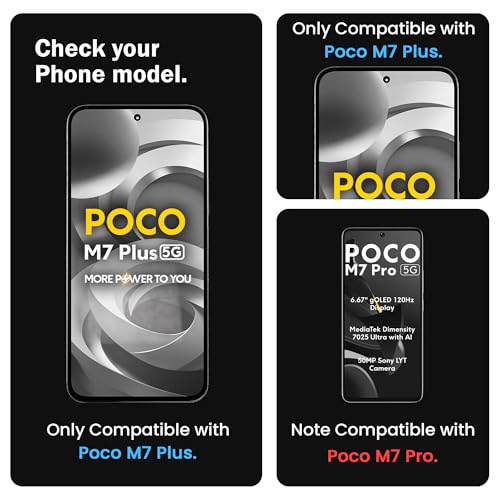 Image of ArmourPro Military Grade Gorilla Tempered Glass Screen Protector Compatible For Poco M7 Plus (6.9 Inch) With Easy Installation Kit| Edge To Edge Coverage |Black