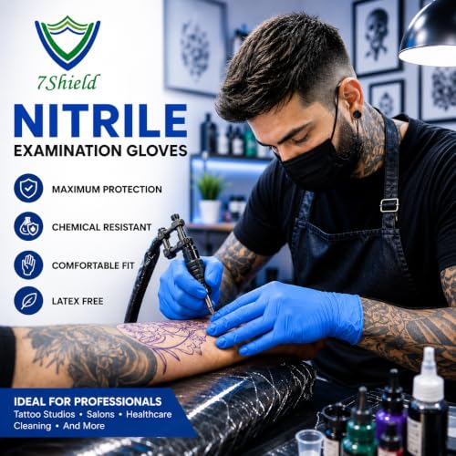 Image of Nitrile Hand Gloves| Medical & Food Grade| Disposable Powder Free for Examination |Blue CE Approved Non Sterile Powder Free, Large Size, Cobalt Blue, Chemical Resistant (Pack Of 100)