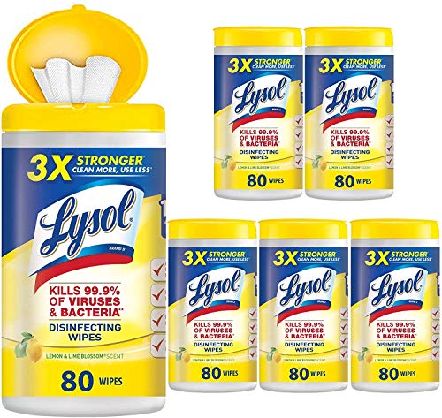 Executive Deals 6 Pack Household Cleaning Wipes - 80 wipes per can (480 Total) + ReaLemon