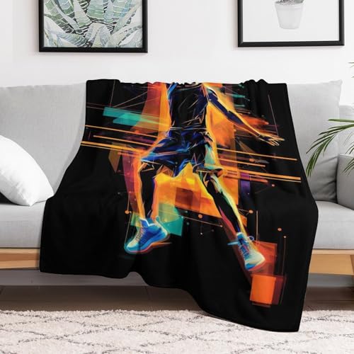Couverture jeté flannel basket-ball chaud et durable pour sofa - 3
