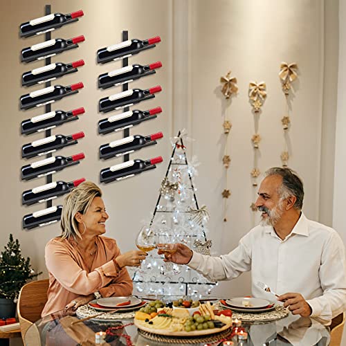 Étagère à vin en métal Noir, Giyiprpi Casier à vin Mural pour Tous Les Types de vins, Casiers à Bouteille Porte Bouteilles étagère Suspendue pour Cave De Bar De Cuisine (B9) - Image 4