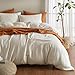 SE SOFTEXLY Muslin Duvet Cover King Size, 100% Washed Cotton Duvet Cover Set, Ultra Soft Comforter Cover Linen Like, 3 Pieces Minimalist Gauze Duvet Cover with 2 Pillowcases, 90