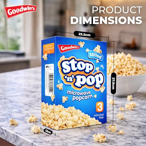SOL 12pk x 85g Stop 'n' Pop Microwave Popcorn Kernels, Salted Popcorn Microwave Pop Corn, Ready in Minutes Tasty Snack for Family Movie Nights, Easy to Prepare, Ideal for Sharing Fun Moments at Home - Image 2