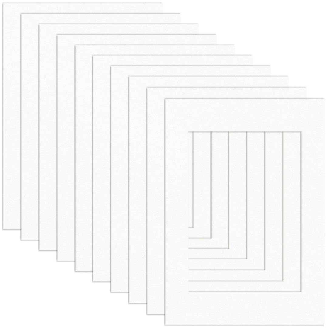 Procut Global A4 White Picture Mounts Board to Fit A5 Aperture Size - Photo Mount Card Ideal for Prints, Artwork, Crafts & Certificates - Sizes & Colors Available - Pack of 10 — image 1