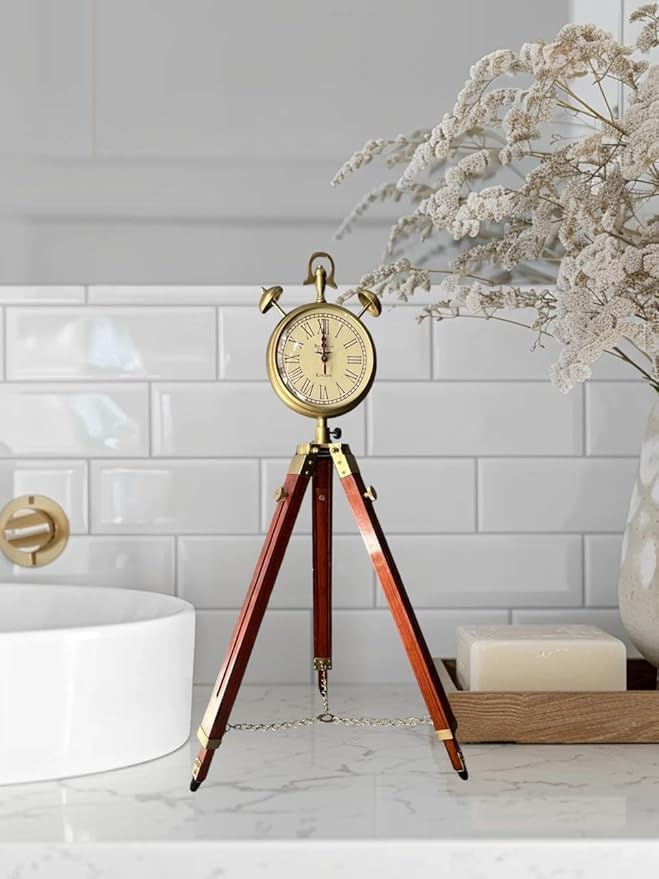 Quality Watch with Wooden Tripod of Height of 47" inch for Floor of Living Room, Office, Floor Watch, Stand etc 2