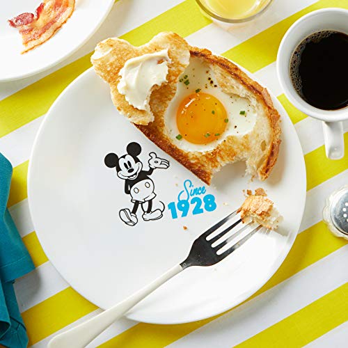 Corelle Vitrelle 8-Piece Salad Plate Set, Triple Layer Glass And Chip Resistant, Lightweight Round Plates And Bowls Set, Disney's Mickey Mouse - The True Original #TOP5
