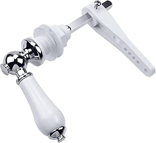 Toilet Flush Handle Replacement Universal Fit Toilet Cistern Handle Chrome Plated Replacement Ceramic Handle Cistern Lever for Toilet Wc Cistern Tank