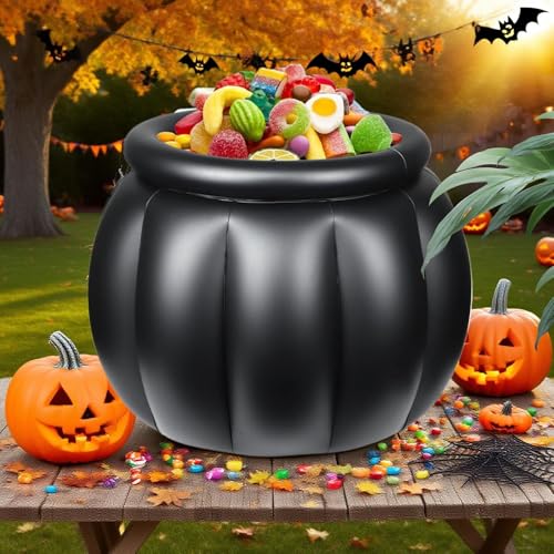 Caldera inflable de Halloween: contenedor de dulces y aperitivos para niños 7