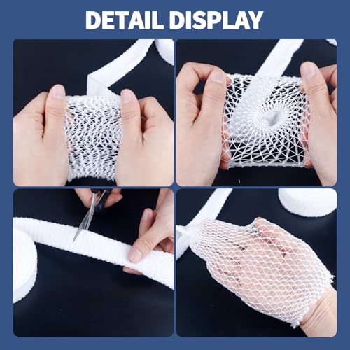 2 rolls tubular bandage 1 inch elastic net bandages wound dressing elastic mesh net tubular gauze for arm wounds without the use of adhesive tape