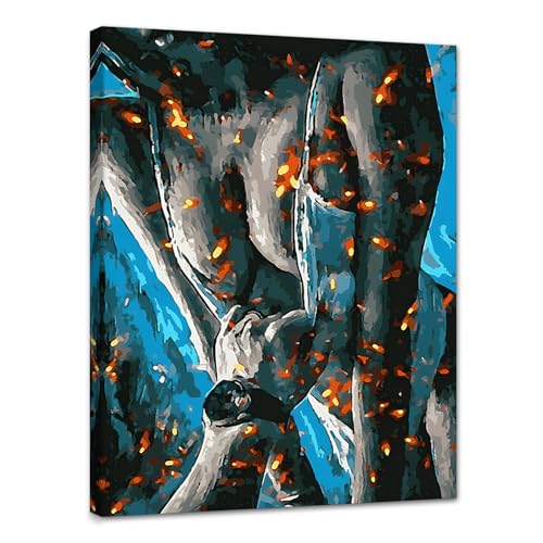 Novatique Bathroom Art Wall Decor Fashion Woman Canvas Wall Art Sunset Sexy Woman Poster Oil Painting Naked Girl Picture for Living Room Bedroom,12 x 16inch