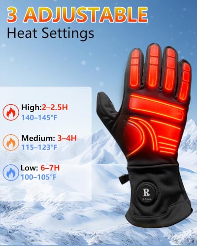 Heated Gloves for Men and Women Rechargeable, 7.4V 2200mAh Eletric Battery Powered Heating Gloves with Touchscreen & 3 Temperature Setting for Arthritis Casual Cold Winter Outdoor Sports - image 2