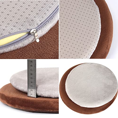Cojines sillas comedor redondos TOULIVER marrones pack de 4 unidades de 38cm con cremallera 5