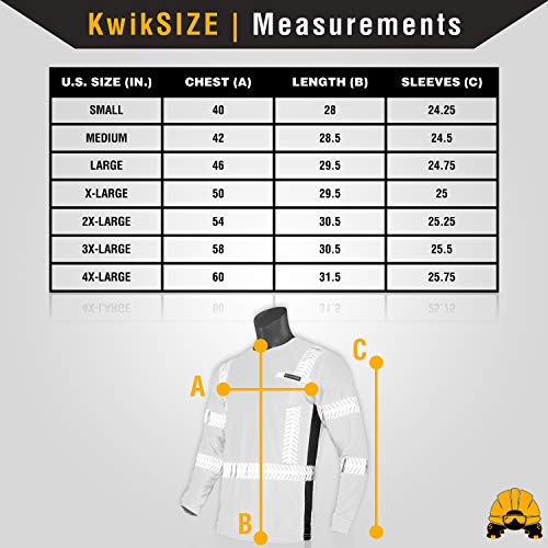 KwikSafety (Charlotte, NC) RENAISSANCE MAN Long Sleeve (w/POCKET) Class 3 ANSI High Visibility Safety Shirt Fishbone Reflective Tape Construction Security Hi Vis Clothing Men | Yellow Medium