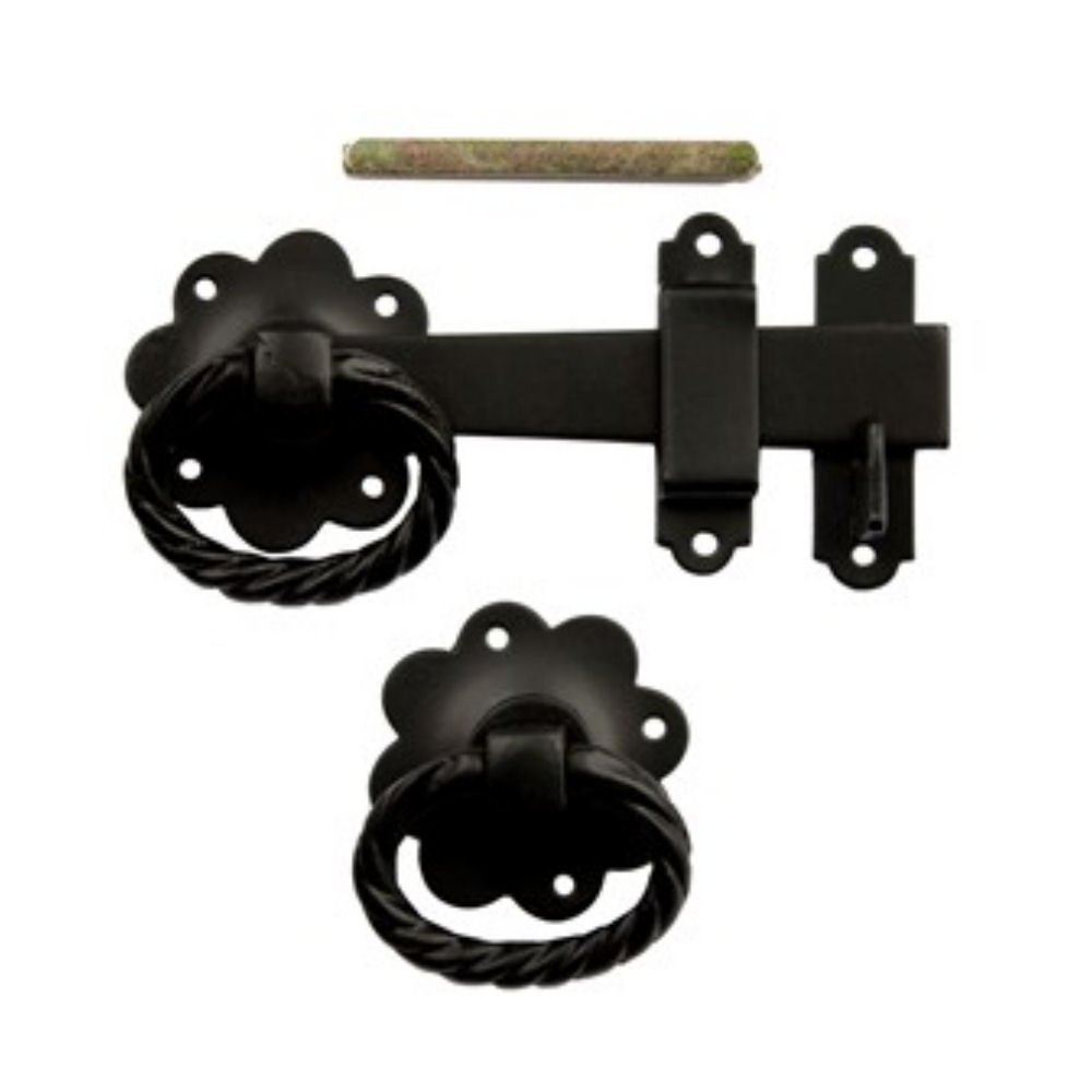 Dale Hardware Black 152Mm (6") Twisted Ring Gate Latch