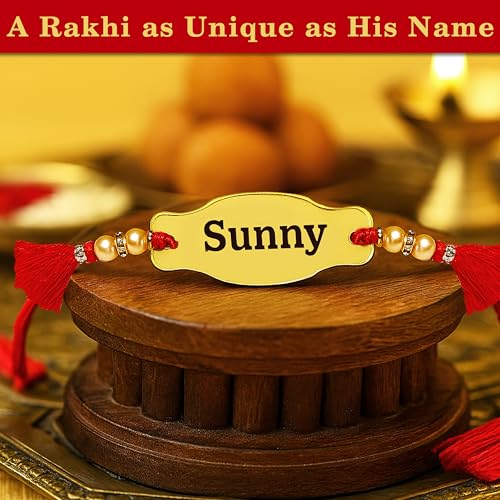 Image of SOLOBOLO Unisex Adult Rakhi For Brother And Bhabhi | Customised Raakhi With Name For Brother | Rakhee Combo Gift For Sister And Bhai | Rakshabandan For Bro And Sister