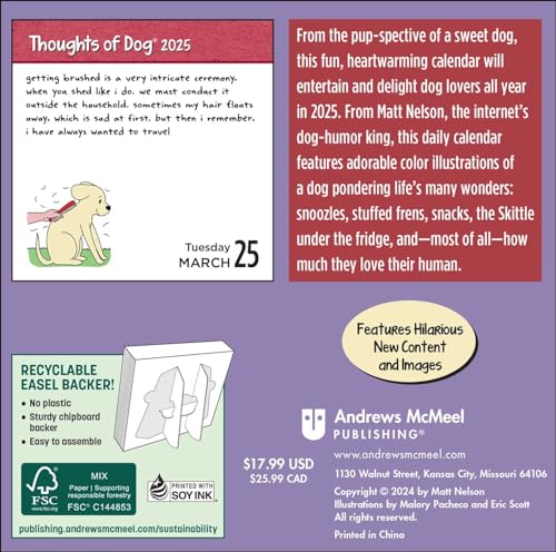 9781524889012 Thoughts Of Dog 2025 Day-To-Day Calendar thumb #1
