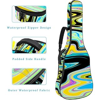 Housse imperméable pour guitare acoustique avec double bandoulière et poche Motif cachemire, Multicolore 09, 42.9×16.9×4… - Les Beatles, Paul McCartney, John Lennon, RIngo Starr, George Harrison Housse imperméable pour guitare acoustique avec double bandoulière et poche Motif cachemire, Multicolore 09, 42.9x16.9x4… – Image 4