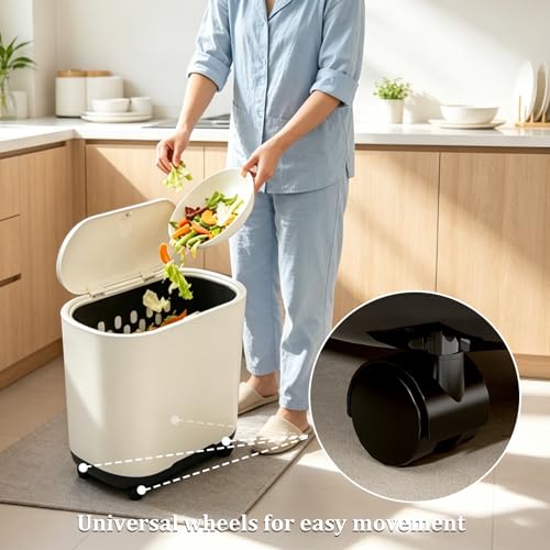 Bote de basura para baño con ruedas y tapa 2.6 galones miniatura 3