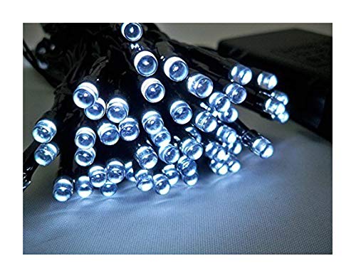 Best Artificial (TM 100 Bright White LED Outdoor Waterproof Battery 8 Multi-Function String Lights with Timer 10M Length Party Fairy Christmas