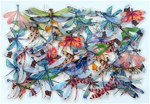 Dragonfly Stickers 1 Inch - 80 Pack For Scrapbooking, Journals, Crafts, Kids DIY, Calendars