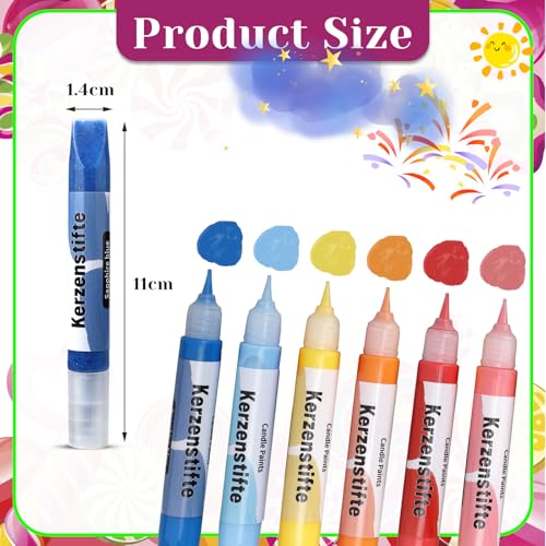 Hcunbsu 24 Stück Wachsstifte für Kerzen, Kerzenstifte 10 ml, Bemalen und Machen Set (24 Farben-A)