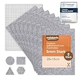 moinkerin 8 Stück Filzgleiter Selbstklebend zum Zuschneiden 16x20cm Groß 5mm Selbstklebende Filzgleiter für Stühle,Parkett Lärmreduzierung & Kratzschutz Filzfüße Schneiden Sie Jede Form (Grau)