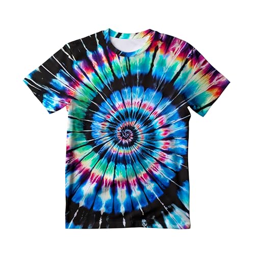 Image of Kids Tie Dye T-Shirt,Children Hippies Senior Tie Dye Tee Tshirt for Boys Girls