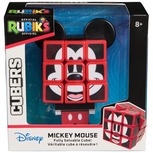 Image of Rubik's Cube Mickey Mouse Disney Cuber, Problem-Solving Challenging Brain Teaser Collectible Fidget Toy for Puzzle Lovers & Disney Fans Ages 8 and up