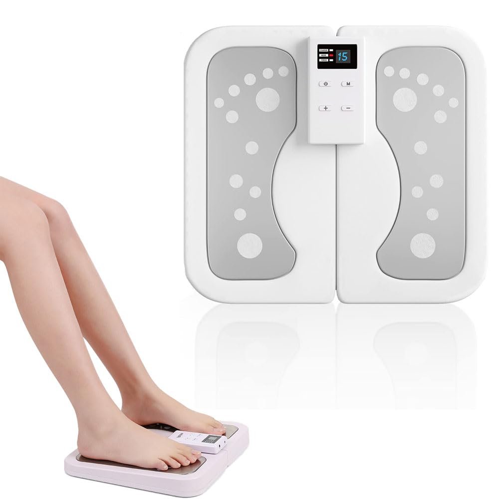 Foot Stimulator Massager for Improved Circulation, Foldable USB Feet Massager 50 Intensities &10 Modes Muscle Relaxation Foot Fatigue and Soreness Relief, for Home Office