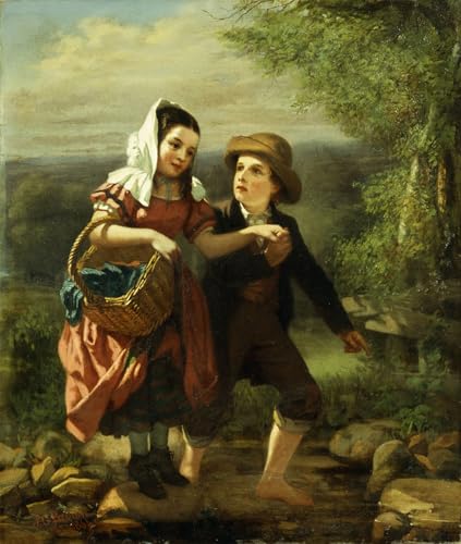 Reproducción en lienzo El picnic de John George Brown mural de alta fidelidad 60x90cm