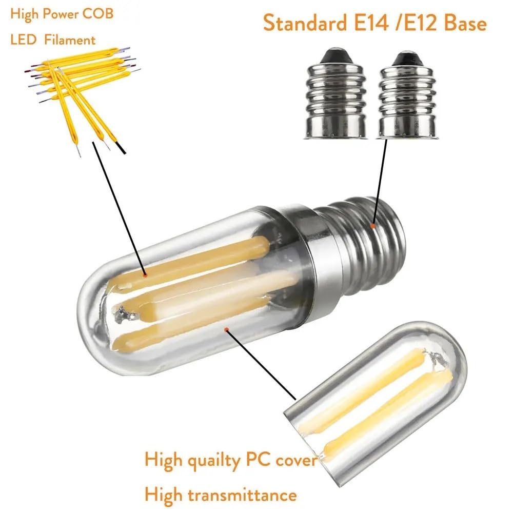 YSJX Lighting, Confezione da 10 lampadine LED for Frigorifero e congelatore, AC220V E14, 1W/2W/4W, lampadine COB, Lampada Bianco Freddo/Caldo Lampadine per la casa(Cold White,E14 220V 4W)