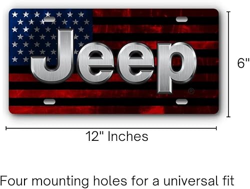 Miniatura 4 de Cover My Plate - Placa de tocador delantera para vehículos Jeep - Mopar con licencia oficial - Acero inoxidable cepillado con agujeros de montaje