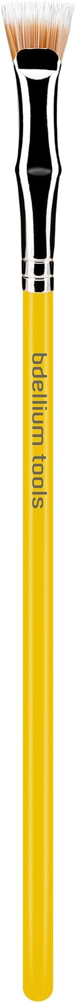 Professional Makeup Brush - Studio Series 729 Duo Fiber Bent Mascara Fan - With Soft Synthetic Fibers, For Applying Mascara (Yellow, 1pc)