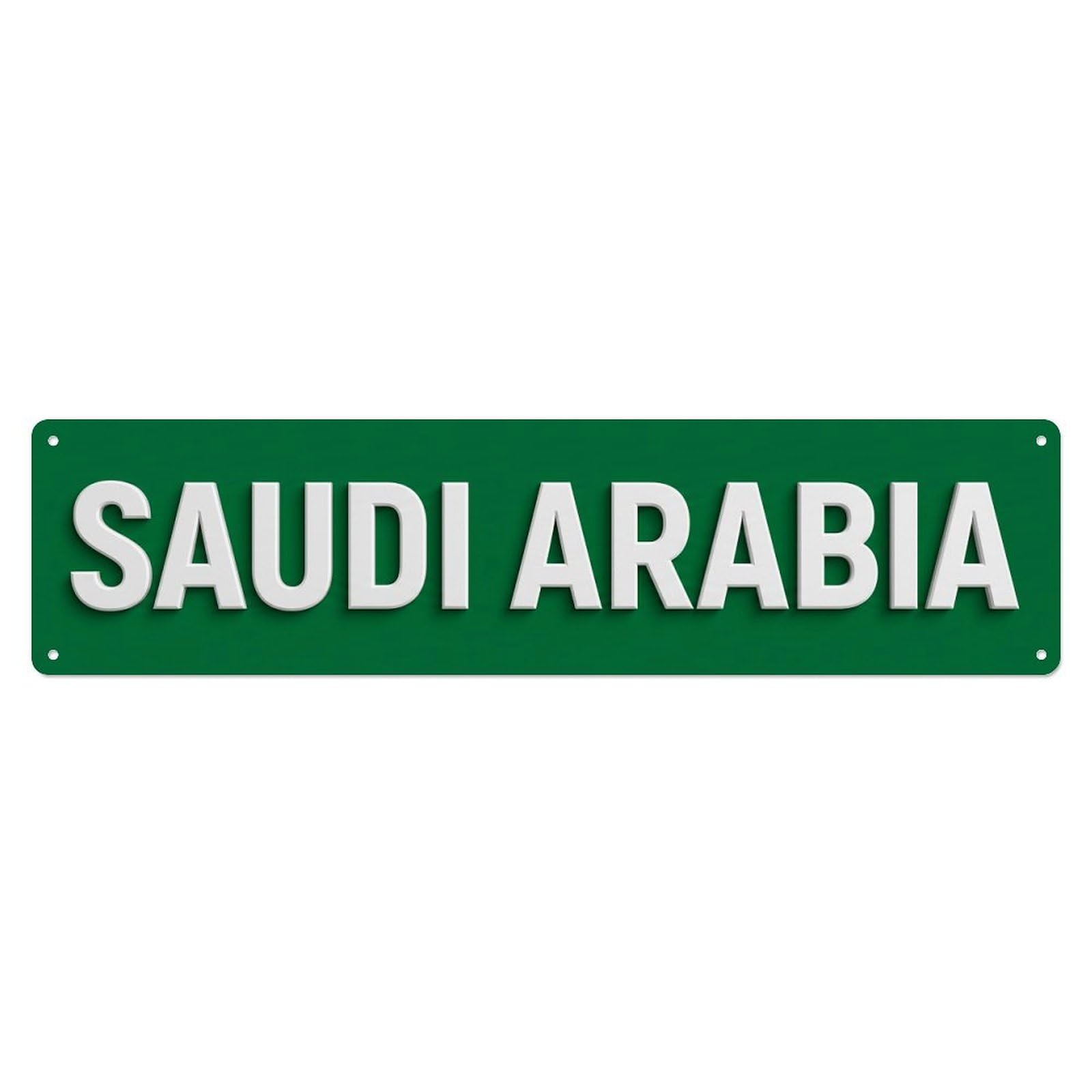Vintage Saudi Arabia Flag Pattern Metal Tin Sign