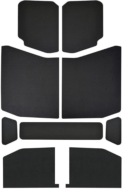 Forro acústico de teto Design Engineering para Jeep Wrangler JL 4 portas com hardtop, preto – Kit com 18 peças