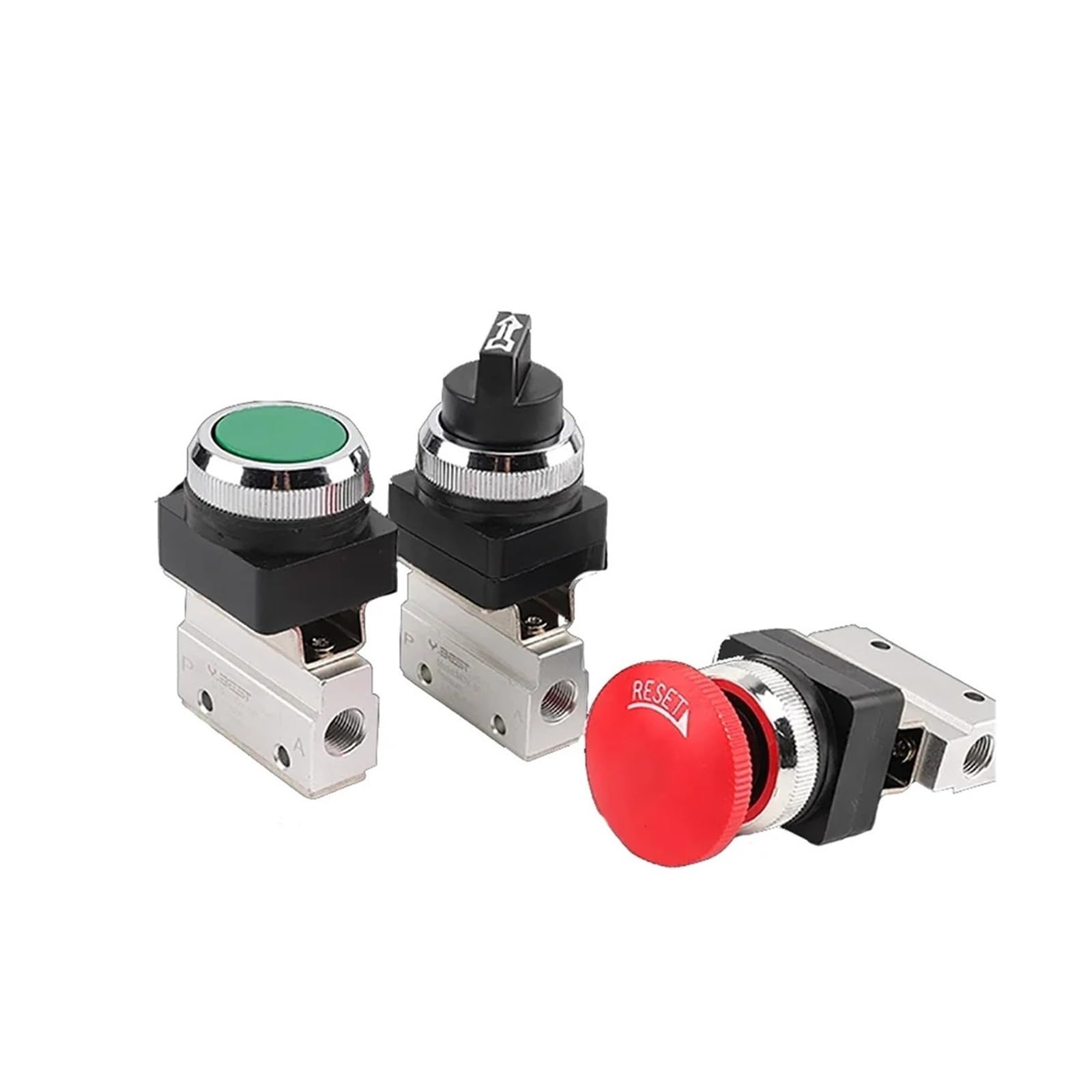 KWQNPHTRN 1pcs MOV-01 MOV-02 MOV-03 MOV-03A Pneumatic Mechanical Valve Pneumatic Valve 2 Way 2 Position 1/8" Thread Push Button(MOV-03A)